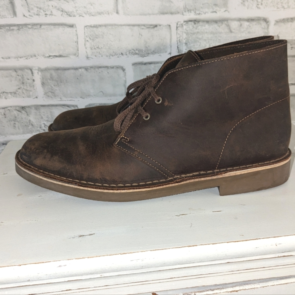 Clarks Bushacre 2 Leather Chukka Boots Dark Brown 34135 Men's 13M